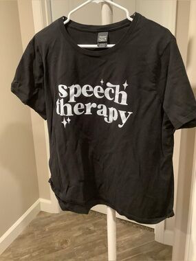 Speech Therapy Black Graphic Tee - Hanes brand Size 2X